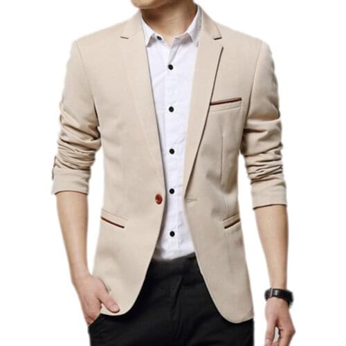 Men Blazers Long Sleeve Turn-down Collar Coat Solid Color Cardigan Casual Male Business Fomal Suit Jacket Stylish Formalwear