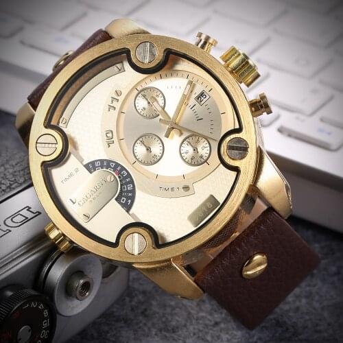 Orologi Uomo CAGARNY Casual Leather Strap Big Dial Quartz Movement Waterproof Military Mens Sports Watches Relogio Masculino