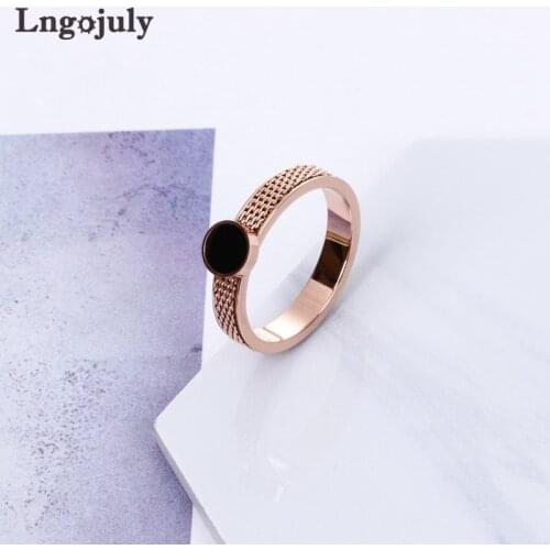 New Women Titanium Steel Rings Jewelry RoseGold Titanium Rings For Women Girlfriend Lovers Anniversary Party Jewelry Gifts
