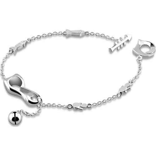 Fashion and lovely Coco cat anklets.Women silver process 925 sterling silver anklets.23cm girl cat anklets.Charming lady jewelry