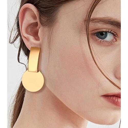 New Fashion Round Dangle ear clip Korean clip on Earrings For Women Geometric Round Heart Earring Wedding Jewelry
