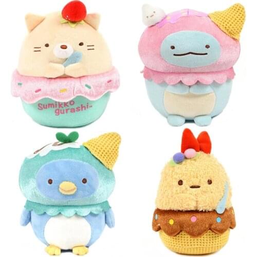 Cute Sumikko Gurashi Ice Cream Series Tokage Neko Ebifurai no Shippo Penguin Big Plush Toy 35cm Pillow Cushion Stuffed Kids Gift