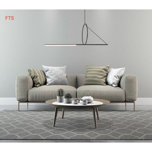 Nordic creative personality led linear long chandelier designer decoration model room restaurant tea study room lighting