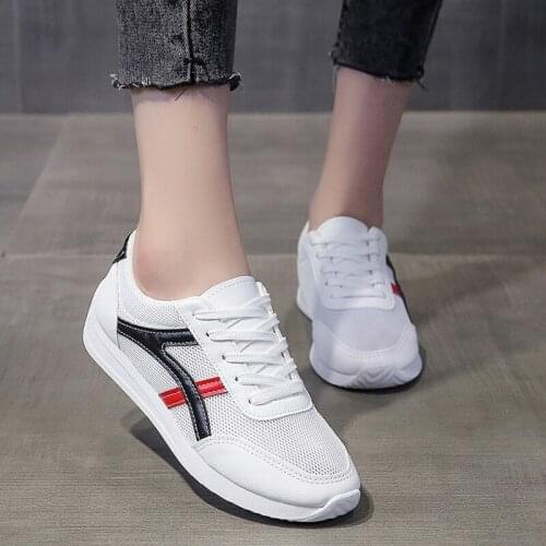 Spring Autumn Fashion Womens Shoes Breathable Comfortable White Shoes Flat Sports Casual Womens Shoes Single Shoes Students