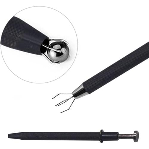 Stainless Steel Push-In Syringe Type Quad Prong Small Bead Holder Grab Ball Body Piercing Tool High Quality Tools