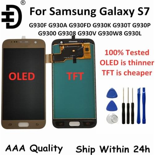 OLED LCD Screen For Samsung Galaxy S7 SM-G930F LCD Display Touch Digitizer Assembly LCD For Samsung S7 G930 Display Replacement
