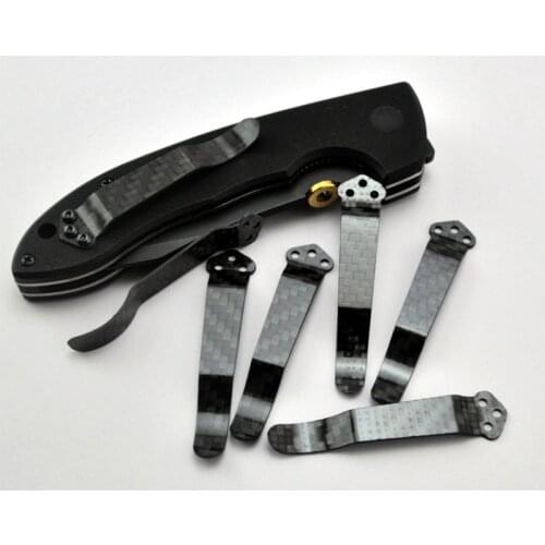 1Pc Carbon Fiber Pocket Knife Clip Suitable for C81/C11/710/551 CQC EDC Knife Clip Back Clip
