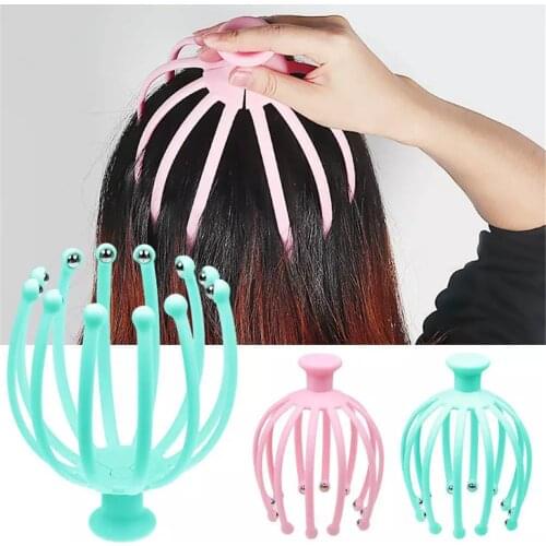 1Pcs Head Massager Neck Massage Octopus Scalp Stress Relax Spa Healing Alloy Health Care Tool Body Head Massage Beauty Tool
