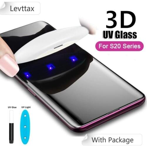 100Pcs/lot UV Tempered Glass Clear For Samsung Galaxy Note 20 S20 S10 S9 Plus Note10 Plus 9 S9 3D Full Liquid Screen Protector