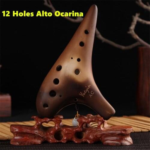 12 Holes Ocarina Smoldering Alto C key Flute Handmade Ceramic Ocarina Musical Instrument Zelda 12 Ceramic Flauta