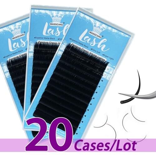 20case/lot Factory price 12 lines individual classic soft natural mink lashes faux Individual eyelash extensions for salon