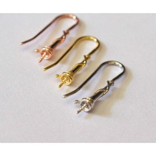 3Colors Horn Left And Right Earrings DIY Temperament Material Accessories Gold Plated Studded flash Colorful Protection JP