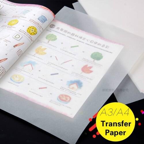 50pcs Transfer Paper 73g A3/A4 Sulfuric Acid Paper Papel Transfer Art Linyi Transparent Tracing Paper Design Sketch Drawing
