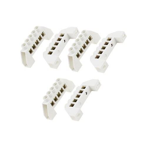 Copper Tone 5 Holes Screw Terminals Block Connector 6pcs