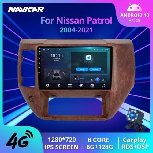NAVICAR 2Din Android10.0 Car Radio For Nissan Patrol 2004- 2021 Auto Radio GPS Navigation Stereo Receiver Bluetooth Player IGO