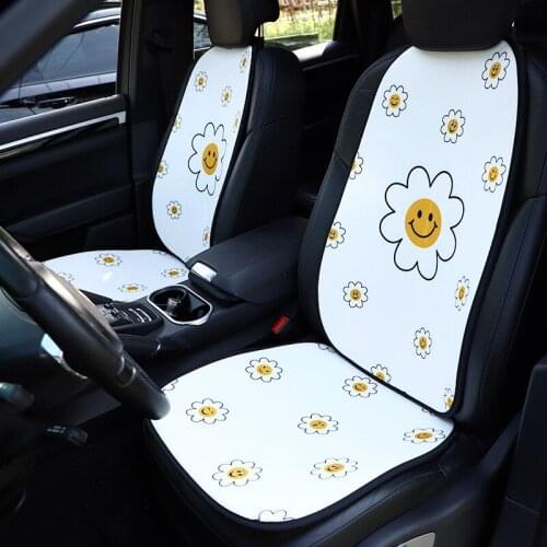Car Cushion Cartoon Sunflower Car Accessories Ice Silk Automobiles Seat Covers Chair Cover Summer Car Cool Mat Car Interior