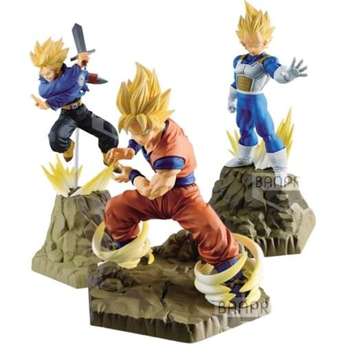 Bandai Dragon Ball Anime Figure Absolute Perfection Figure Battle Super Saiyan Trunks Goku Vegeta Genuine Model Children Toys