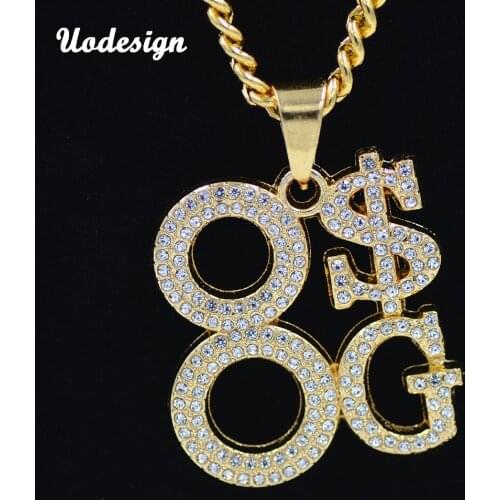 Hip Hop Full AAA CZ Stones Paved Bling Ice Out US Dollars Pendants Necklace for Men Rapper Jewelry
