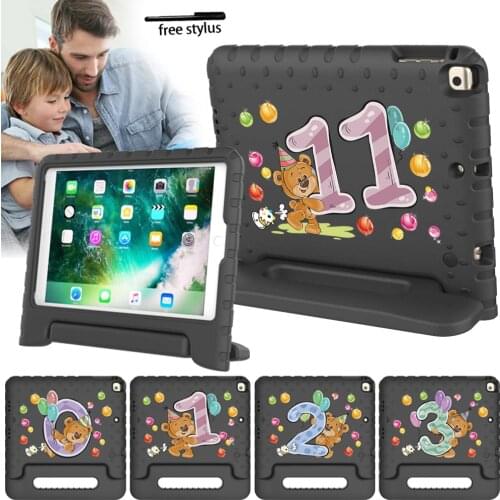 For IPad Mini 1/2/3/4/5 Case Kids Shockproof EVA Foam Cover for IPad 2 Ipad 3 IPad 4 IPad 5th 6th Gen Handle Stand Case+ Stylus