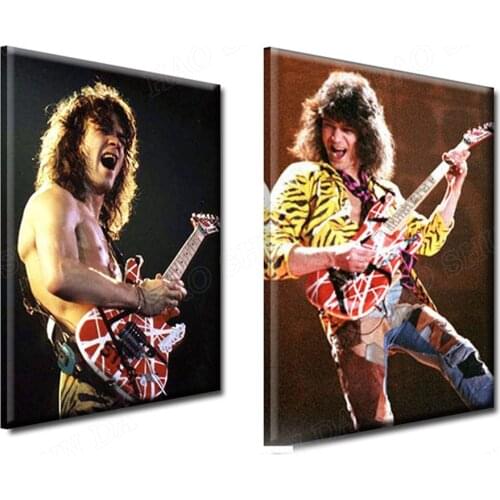 Eddie Van Hellen, George Lynch, One Of The Greatest Guitarists In History Poster Canvas Painting Wall Art Living Room Bedroom Ho