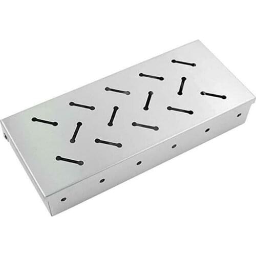 Charcoal Gas Barbecue Tool Smoke Case For Chicken Bacon Baking Grill Silver Stainless Steel BBQ Meat Smoker Box