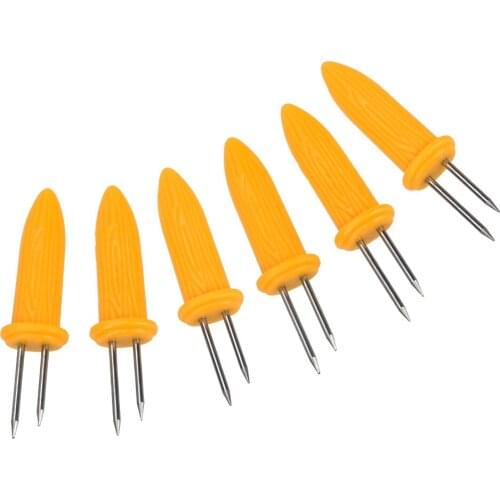 Stainless Steel BBQ Tools Forks Corn Holders Multi-function Barbecue Supplies 6Pcs/Set