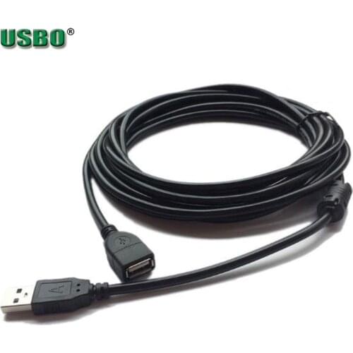 Black 1.5M 3M 5M 10M USB2.0 data line male to female AM-AF cable high-speed transmission USB extension wire with magnetic ring