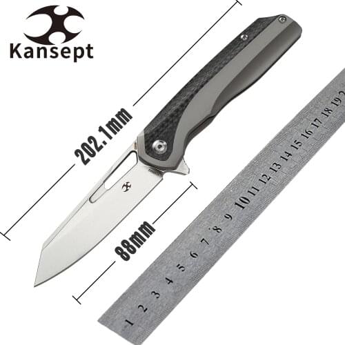 Kansept Shard K1006A3 Everyday Carry Knife Tactical Knife Shard Titanium CPM-S35VN Titanium Carbon Fiber Handle High Quality EDC