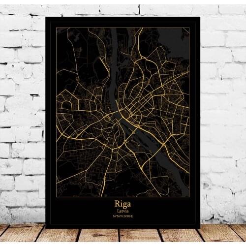 Riga Latvia Map Poster