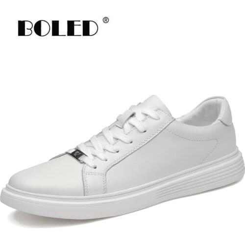 Genuine Leather Casual Shoes Flats Quality Lace-up Men Shoes Non Slip Fashion Sneakers Outdoor Soft Comfort Walking Shoes Men