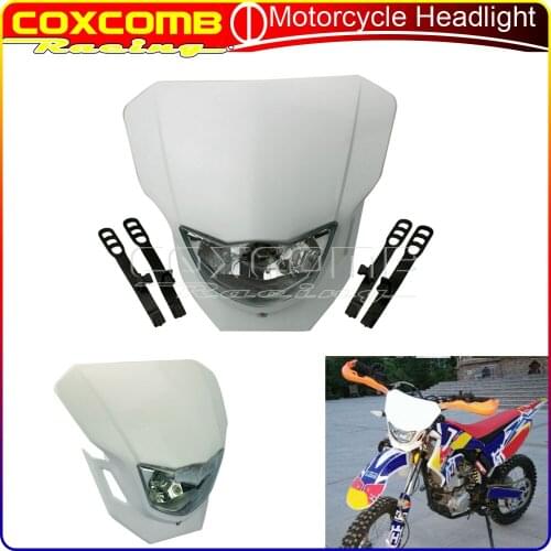 White Dirt Bike Dual Sport Motocross Headlight Front Lamp Head Light Mask For Yamaha WR250R WR450R WR250F WR450F TW200 YZ85