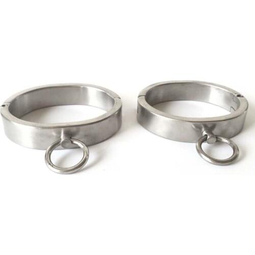 Stainless Steel 2cm High Ankle Cuffs Ring Adult Games Bdsm Torture Bondage Sex Toys For Women/Men Restriants Legcuffs Erotic