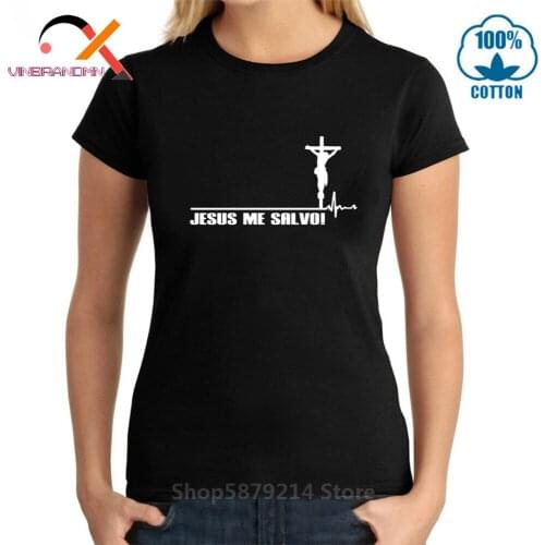 Novelty Heartbeat Style Design woman Jesus Me Salvo T Shirt Funny Retro Pray T-Shirt Christian Shirts Hip Hop 3D O-Neck Tops Tee