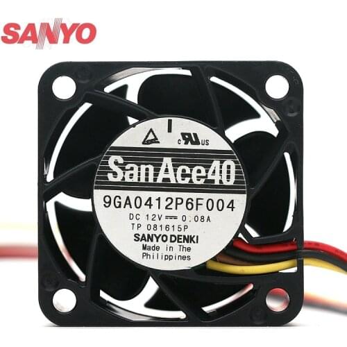 Original For Sanyo 9GA0412P6F004 4020 12V 0.08A 40*40*20mm server cooling fan