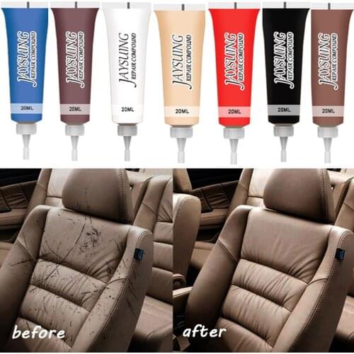 20ml Leather Repair Agent Liquid Leather Complementary Color Repair Paste Home Sofa Scratch Cracks Car Seat Refurbish Repair Gel