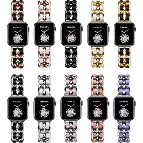 Luxury Watch Strap for Apple Watch 40mm 44mm 38mm 42mm Stainless Steel Band Bracelet Band for IWatch Series 6 SE 5 4 3 2 1