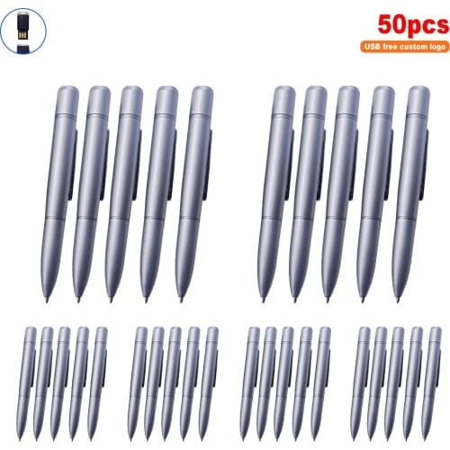 50pcs/lot free logo Ballpoint pen 128gb pen drive 64gb 32gb usb flash drive 16gb pendrive 8gb High speed usb flash memory stick