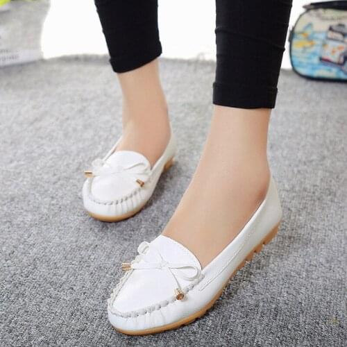Flat Shoes Women Autumn Slip On Shoes For Women Loafers Moccasin Bowknot Womens Zapatos Mujer Ballet Flats Womens Shoes XC-71