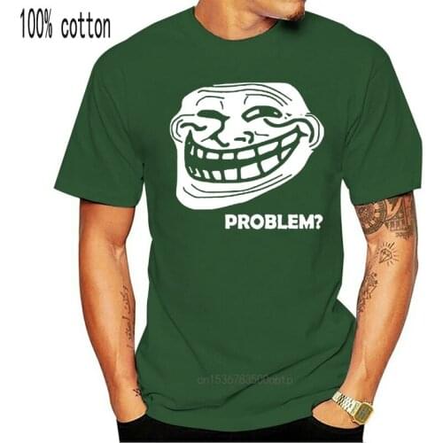 Funny Tshirs Men PROBLEM TROLLFACE TROLL FACE SLOGAN MEME Mens Black T-Shirt