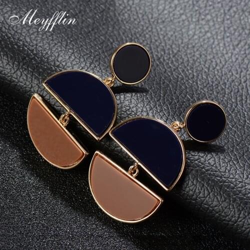 Meyfflin Fashion Long Earrings for Women Female 2020 Brincos Jewelry Vintage Contrast Color Dangle Drop Earring boucle d'oreille