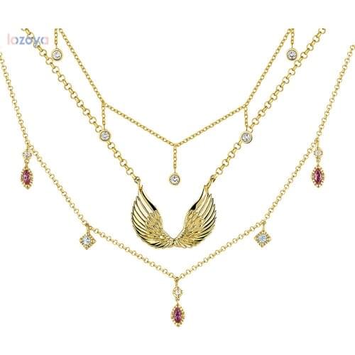 Lozoya 925 Sterling Silver Jewelry Necklace Women Wedding Crystal Zircon Charm Long Chain Choker Luxury 2021 Party Jewels