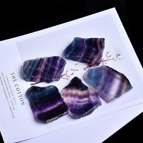 1PC natural fluorite tablets Quartz crystal Colorful stripes fluorite Rainbow stone can be used for home decoration ornaments