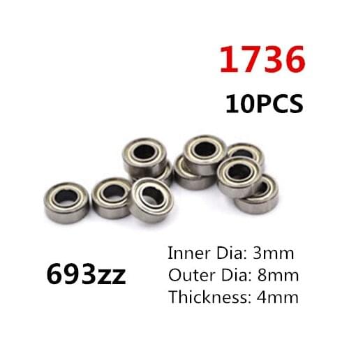 10PCS/Set 693ZZ Miniature 2 Types 3*8*4mm Small Double Shielded Miniature Metal Steel Roller Bearing Kit