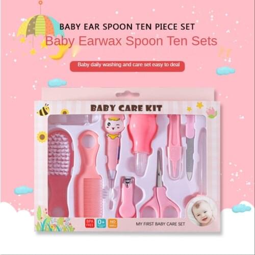 10 Piece Set Newborn Baby Nail Clipper Baby Care Set Higiene Bebe Nail Care Set Safe Cut Baby Nail Manicure Care Gift Box