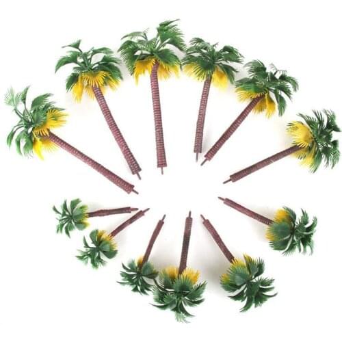 12pcs Layout Rainforest Plastic Palm Tree Diorama Scenery model Layout Model Train Palm Trees Scale diy landscape tree