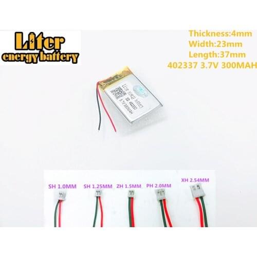 3.7V 402337 300mah polymer rechargeable battery FOR 3.7V 300MAH 402337 PLUG MP3 MP4 MP5 Lithium polymer battery