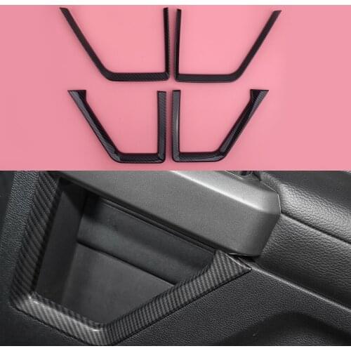 4Pcs ABS Carbon Fiber Style Inside Door Frame Cover Trim Fit for Ford F150 2015 2016 2017 2018 2019