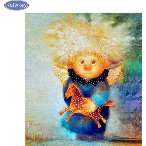 DIY 5D Diamond Mosaic Angel Diamond Painting Cross Stitch Kit Diamonds Embroidery Angel For Kids Square Drill Home Decoration