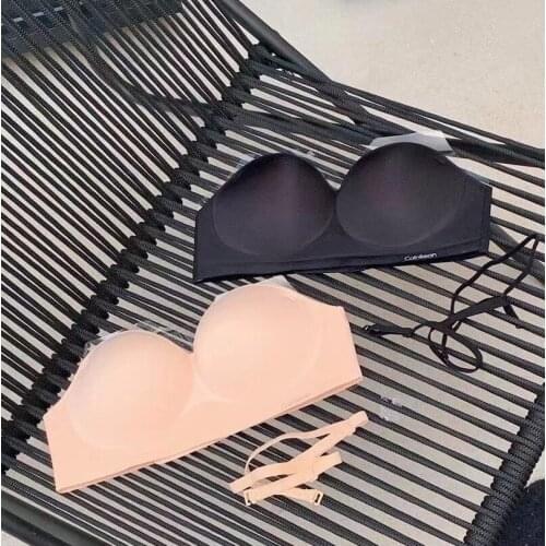 Half-cup bra without underwire for women with non-slip, off-the-shoulder, invisible, beautiful backstrap bra