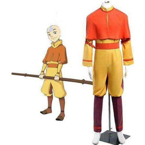 Customize for adults and kids Free Shipping Cosplay Costume Avatar The Last Airbender Bumi Avatar Aang Uniform Halloween